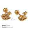 Wholesale Fashion Jewelry Stainless Steel Plated 18K Gold Rhinestone Inlaid Kitten Bear Shaped Earrings