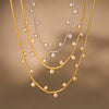 Wholesale Fashion Jewelry Stainless Steel Round Geometric Pendant Necklace With Electroplating For Women