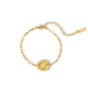 Wholesale Fashion Ladies Unisex Titanium Steel Bracelet With Geometric Design And Vacuum Real Gold Electroplating In Pvd Furnace