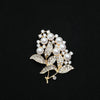 Wholesale Fashion Leaf And Flower Zinc Alloy Rhinestone Brooch Electroplated For Women And Unisex