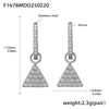 Wholesale Fashion Light Luxury Butterfly Zircon Pendant Earrings Stainless Steel Geometric Electroplated