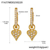 Wholesale Fashion Light Luxury Butterfly Zircon Pendant Earrings Stainless Steel Geometric Electroplated