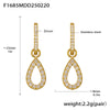 Wholesale Fashion Light Luxury Butterfly Zircon Pendant Earrings Stainless Steel Geometric Electroplated
