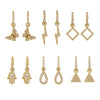 Wholesale Fashion Light Luxury Butterfly Zircon Pendant Earrings Stainless Steel Geometric Electroplated