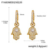 Wholesale Fashion Light Luxury Butterfly Zircon Pendant Earrings Stainless Steel Geometric Electroplated
