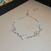 Wholesale Fashion Light Luxury Copper Electroplating Heart Pattern Zircon Flower Love Adjustable Women's Bracelet