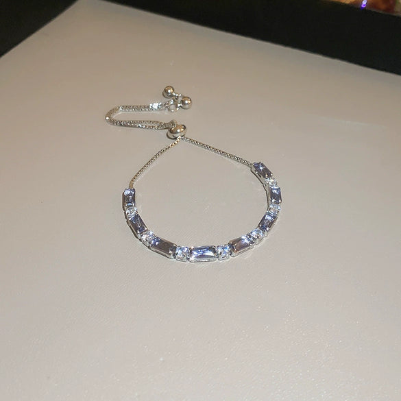 Wholesale Fashion Light Luxury Copper Electroplating Heart Pattern Zircon Flower Love Adjustable Women's Bracelet