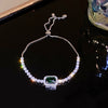 Wholesale Fashion Light Luxury Copper Electroplating Heart Pattern Zircon Flower Love Adjustable Women's Bracelet