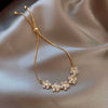 Wholesale Fashion Light Luxury Copper Electroplating Heart Pattern Zircon Flower Love Adjustable Women's Bracelet