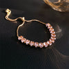 Wholesale Fashion Light Luxury Copper Electroplating Heart Pattern Zircon Flower Love Adjustable Women's Bracelet