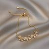 Wholesale Fashion Light Luxury Copper Electroplating Heart Pattern Zircon Flower Love Adjustable Women's Bracelet