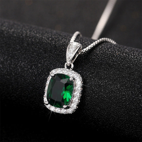 Wholesale Fashion Light Luxury Copper Mixed Gem Inlay Pendant Necklace For Women
