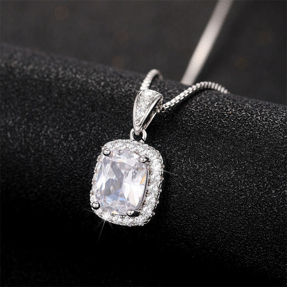 Wholesale Fashion Light Luxury Copper Mixed Gem Inlay Pendant Necklace For Women