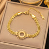Wholesale Fashion Light Luxury Electroplated Stainless Steel Geometric And Heart Shape Bracelet For Women