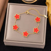 Wholesale Fashion Light Luxury Electroplated Stainless Steel Geometric And Heart Shape Bracelet For Women