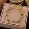 Wholesale Fashion Light Luxury Electroplated Stainless Steel Geometric And Heart Shape Bracelet For Women