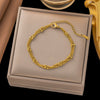 Wholesale Fashion Light Luxury Electroplated Stainless Steel Geometric And Heart Shape Bracelet For Women