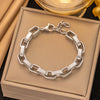 Wholesale Fashion Light Luxury Electroplated Stainless Steel Geometric And Heart Shape Bracelet For Women