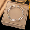 Wholesale Fashion Light Luxury Electroplated Stainless Steel Geometric And Heart Shape Bracelet For Women
