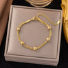 Wholesale Fashion Light Luxury Electroplated Stainless Steel Geometric And Heart Shape Bracelet For Women