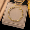 Wholesale Fashion Light Luxury Electroplated Stainless Steel Geometric And Heart Shape Bracelet For Women