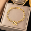 Wholesale Fashion Light Luxury Electroplated Stainless Steel Geometric And Heart Shape Bracelet For Women
