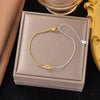 Wholesale Fashion Light Luxury Electroplated Stainless Steel Geometric And Heart Shape Bracelet For Women