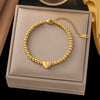 Wholesale Fashion Light Luxury Electroplated Stainless Steel Geometric And Heart Shape Bracelet For Women