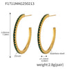 Wholesale Fashion Light Luxury Elegant Women's Titanium Steel Zircon Earrings With Geometric Design And Electroplating Treatment