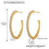 Wholesale Fashion Light Luxury Elegant Women's Titanium Steel Zircon Earrings With Geometric Design And Electroplating Treatment