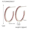 Wholesale Fashion Light Luxury Elegant Women's Titanium Steel Zircon Earrings With Geometric Design And Electroplating Treatment