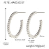 Wholesale Fashion Light Luxury Elegant Women's Titanium Steel Zircon Earrings With Geometric Design And Electroplating Treatment
