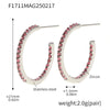 Wholesale Fashion Light Luxury Elegant Women's Titanium Steel Zircon Earrings With Geometric Design And Electroplating Treatment