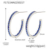 Wholesale Fashion Light Luxury Elegant Women's Titanium Steel Zircon Earrings With Geometric Design And Electroplating Treatment