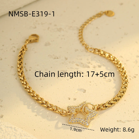 Wholesale Fashion Light Luxury Geometric Stainless Steel Electroplated Bracelet For Women