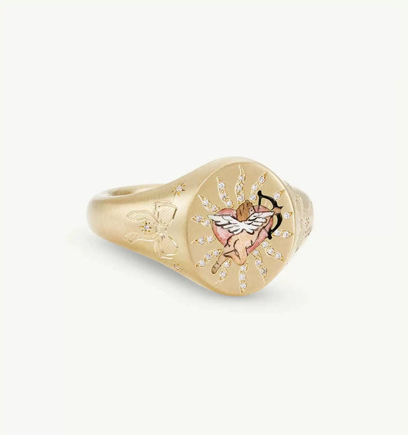 Wholesale Fashion Lion Mermaid Love Painted Stainless Steel Ring With Furnace Vacuum Plating And Animal Zodiac Pattern