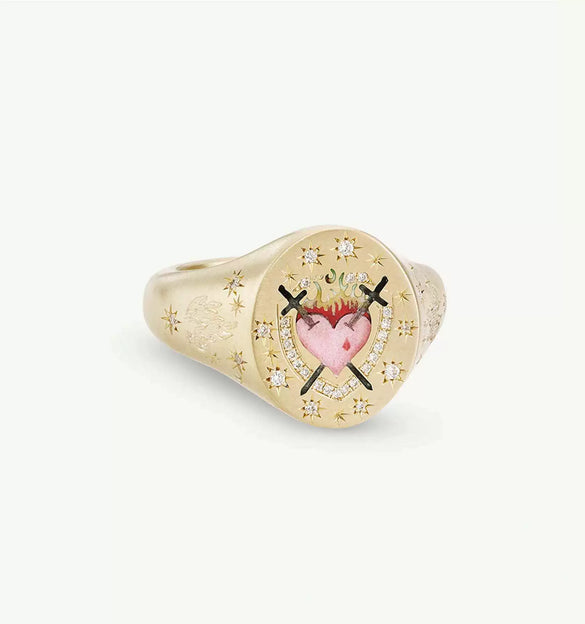 Wholesale Fashion Lion Mermaid Love Painted Stainless Steel Ring With Furnace Vacuum Plating And Animal Zodiac Pattern