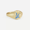 Wholesale Fashion Lion Mermaid Love Painted Stainless Steel Ring With Furnace Vacuum Plating And Animal Zodiac Pattern