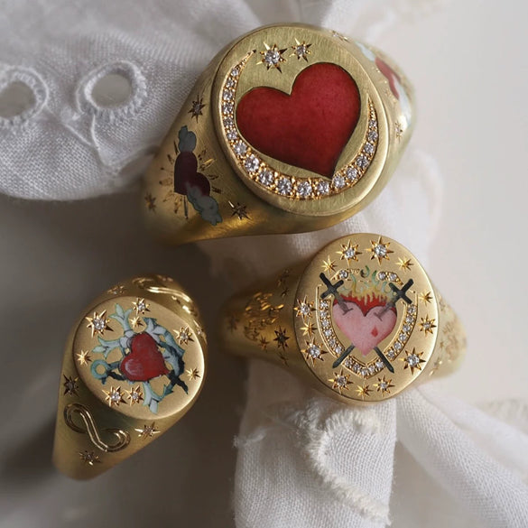 Wholesale Fashion Lion Mermaid Love Painted Stainless Steel Ring With Furnace Vacuum Plating And Animal Zodiac Pattern