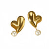 Wholesale Fashion Love Heart Shape Stainless Steel Electroplated Earrings