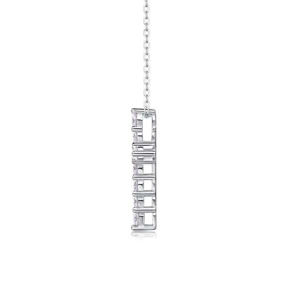 Wholesale Fashion Luxury S925 Silver Cross Moissanite Necklace With Letters Numbers Text Pattern