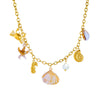 Wholesale Fashion Marine Style Stainless Steel Gold Plated Clavicle Chain With Conch Scallop Dolphin Crab Pendant Necklace Animal Zodiac Shaped Electroplated For Women