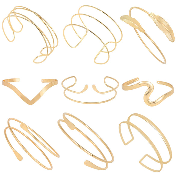 Wholesale Fashion Metal Geometric Armband Bracelet With Electroplating