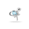 Wholesale Fashion Metal Heart Zircon Earrings For Women Titanium Steel Ear Bone Nails