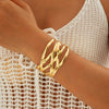 Wholesale Fashion Metal Hollow Exaggerated Opening Alloy Bracelet For Women With Geometric Design