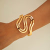 Wholesale Fashion Metal Hollow Exaggerated Opening Alloy Bracelet For Women With Geometric Design