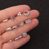 Wholesale Fashion Mini Earrings Copper Inlaid Zircon Love Shaped For Women