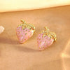 Wholesale Fashion Mini Fruit Dripping Oil Stainless Steel Earrings For Women