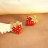 Wholesale Fashion Mini Fruit Dripping Oil Stainless Steel Earrings For Women