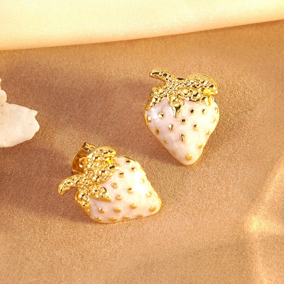 Wholesale Fashion Mini Fruit Dripping Oil Stainless Steel Earrings For Women